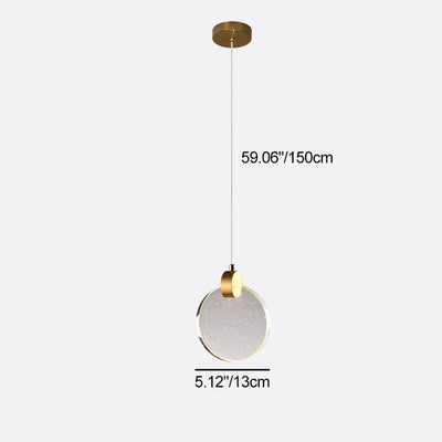 Modern Luxury Dome Round Crystal Lampshade Hardware LED Pendant Light For Bedroom