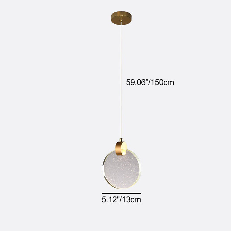 Modern Luxury Dome Round Crystal Lampshade Hardware LED Pendant Light For Bedroom