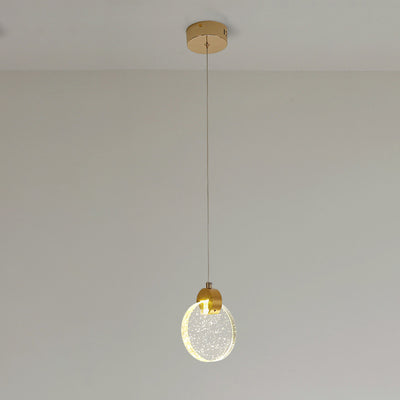 Modern Luxury Dome Round Crystal Lampshade Hardware LED Pendant Light For Bedroom