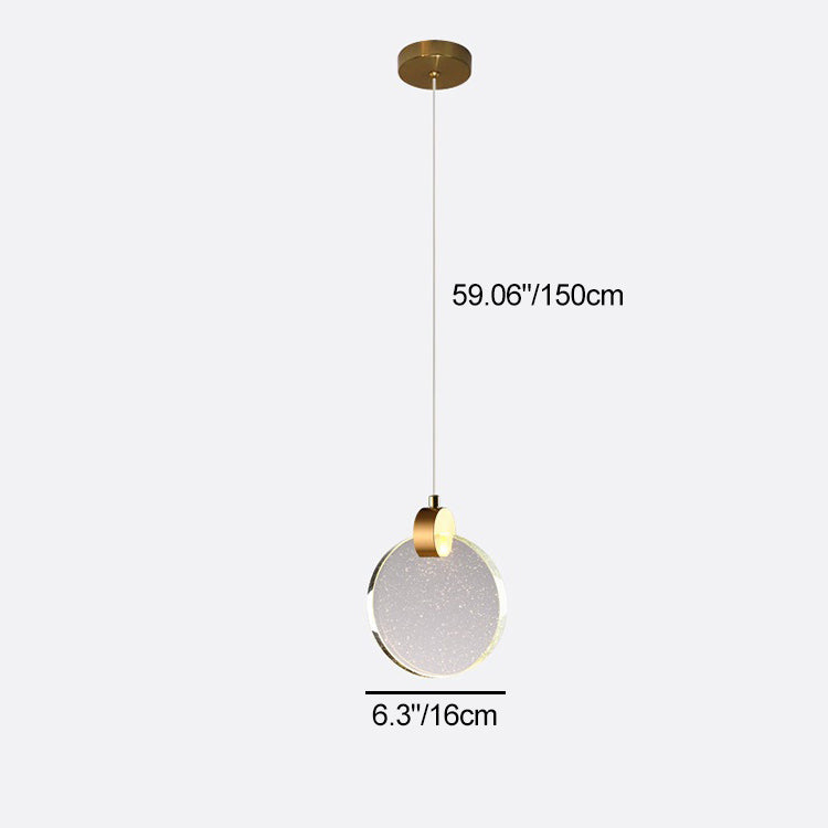 Modern Luxury Dome Round Crystal Lampshade Hardware LED Pendant Light For Bedroom