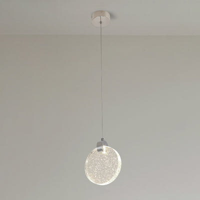 Modern Luxury Dome Round Crystal Lampshade Hardware LED Pendant Light For Bedroom