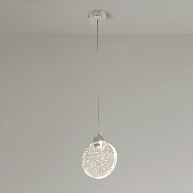 Modern Luxury Dome Round Crystal Lampshade Hardware LED Pendant Light For Bedroom
