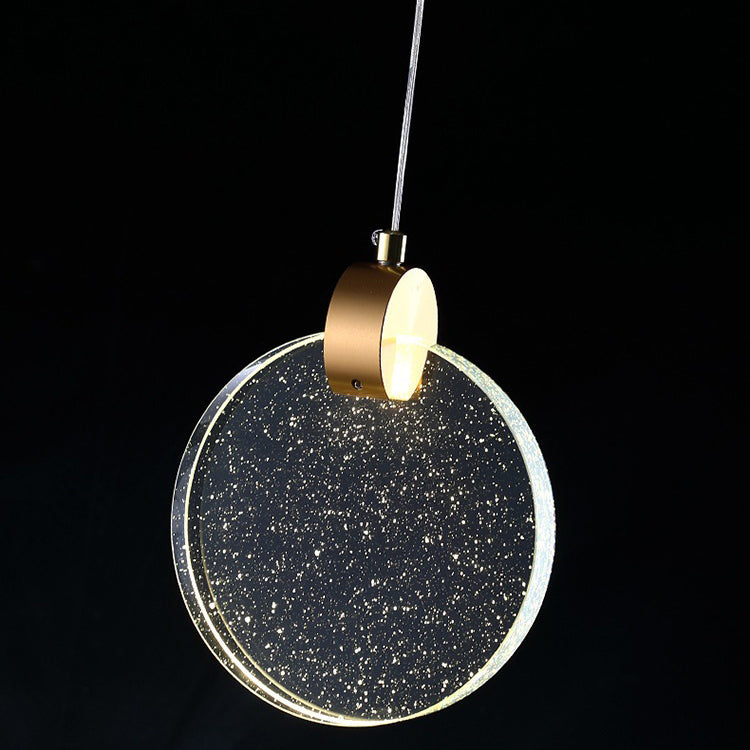 Modern Luxury Dome Round Crystal Lampshade Hardware LED Pendant Light For Bedroom