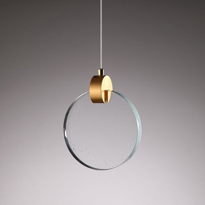 Modern Luxury Dome Round Crystal Lampshade Hardware LED Pendant Light For Bedroom
