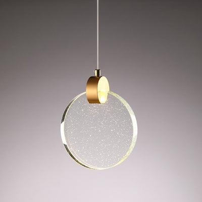Modern Luxury Dome Round Crystal Lampshade Hardware LED Pendant Light For Bedroom