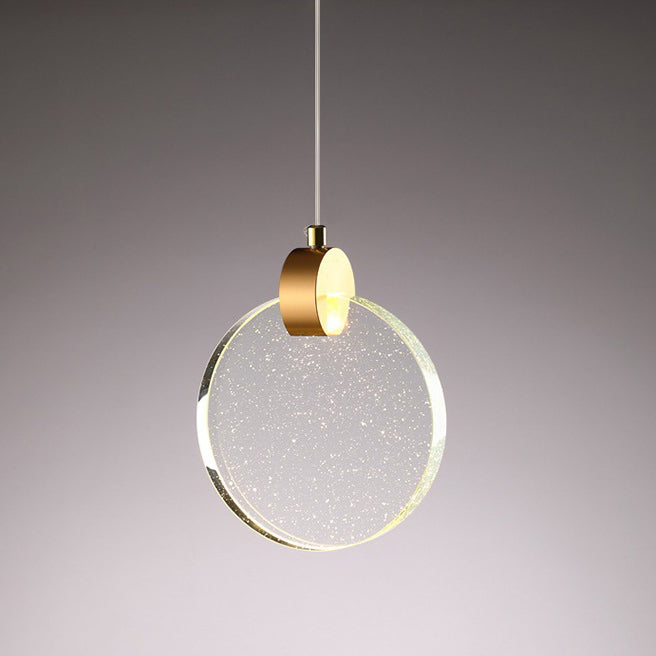 Modern Luxury Dome Round Crystal Lampshade Hardware LED Pendant Light For Bedroom