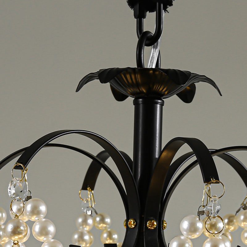 Traditional French Dome Branch Curved Rod Crystal Iron Glass 14 - Light Chandelier For Living Room