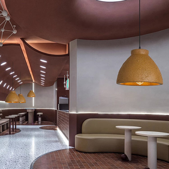 Traditionelle rustikale halbrunde Schalenform Lücke Voller Polystyrol 1 - Licht Pendelleuchte für Esszimmer 
