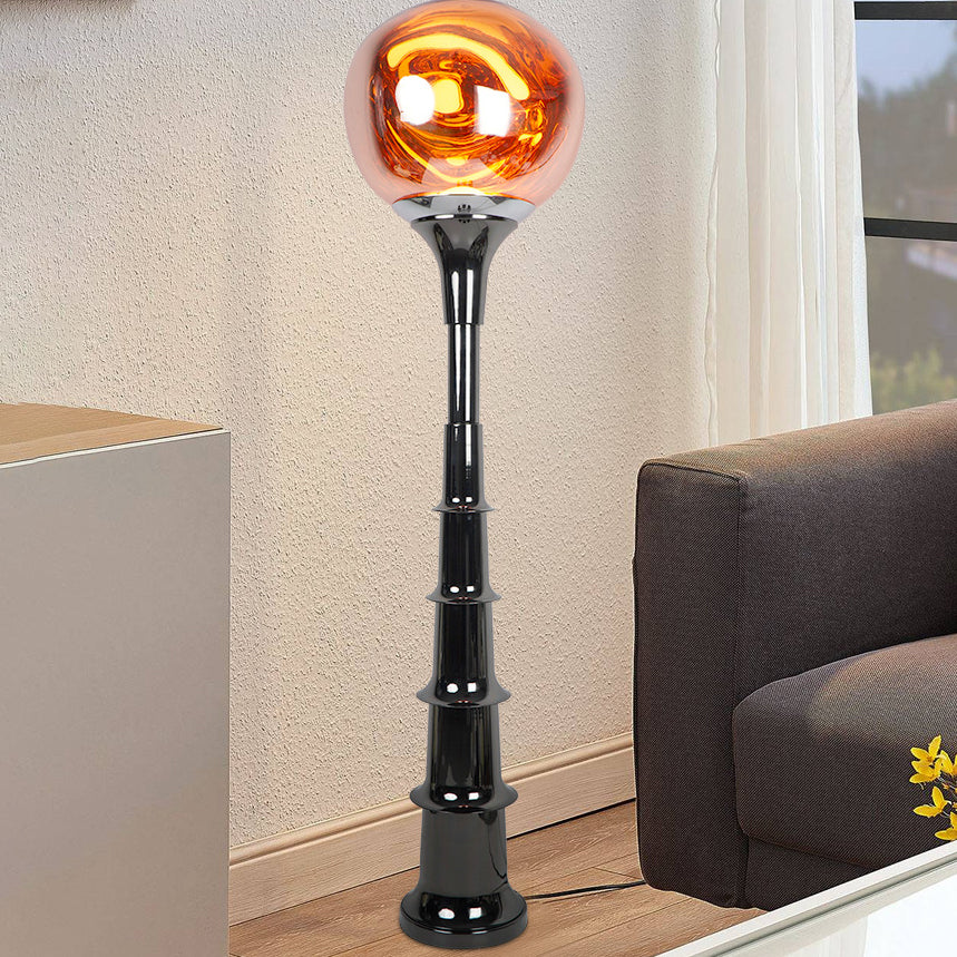 Contemporary Scandinavian Lava Orb PVC Acrylic LED Standing Floor Lamp For Living Room