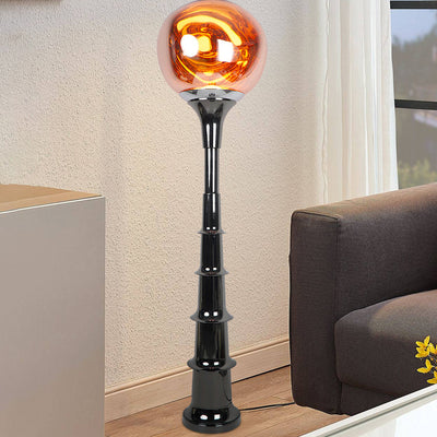 Contemporary Scandinavian Lava Orb PVC Acrylic LED Standing Floor Lamp For Living Room