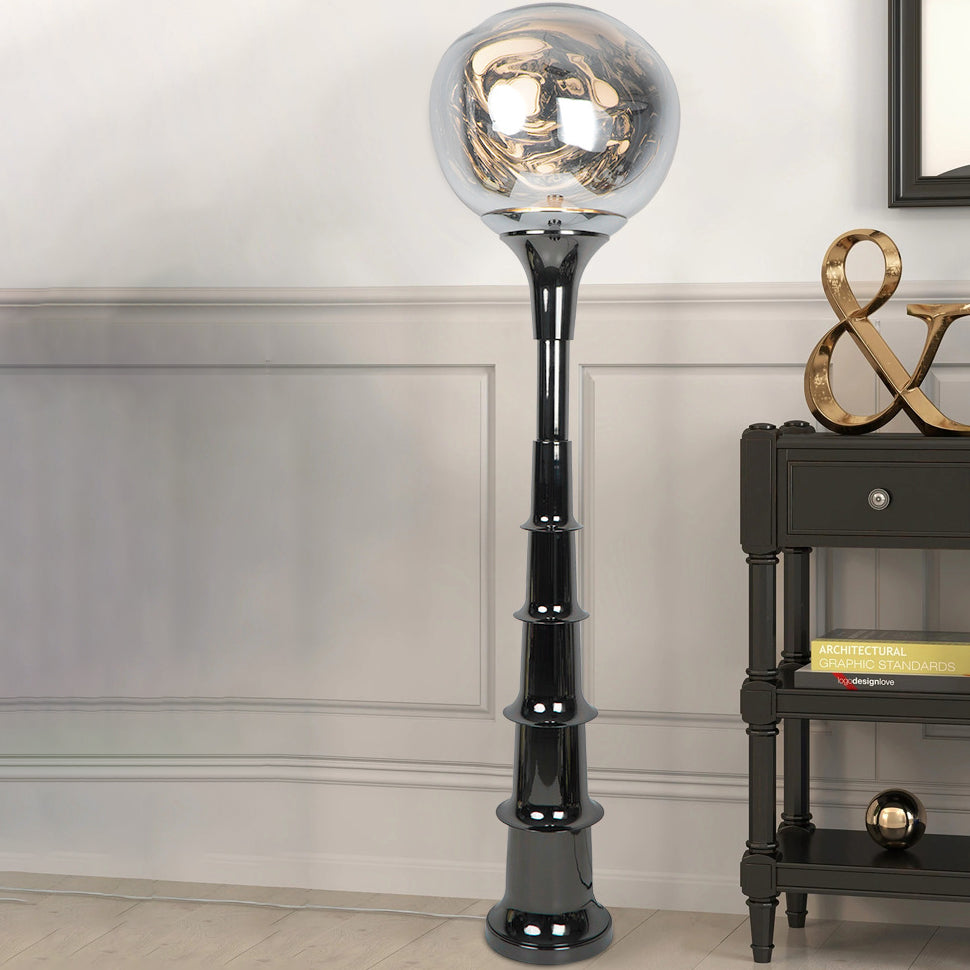 Contemporary Scandinavian Lava Orb PVC Acrylic LED Standing Floor Lamp For Living Room