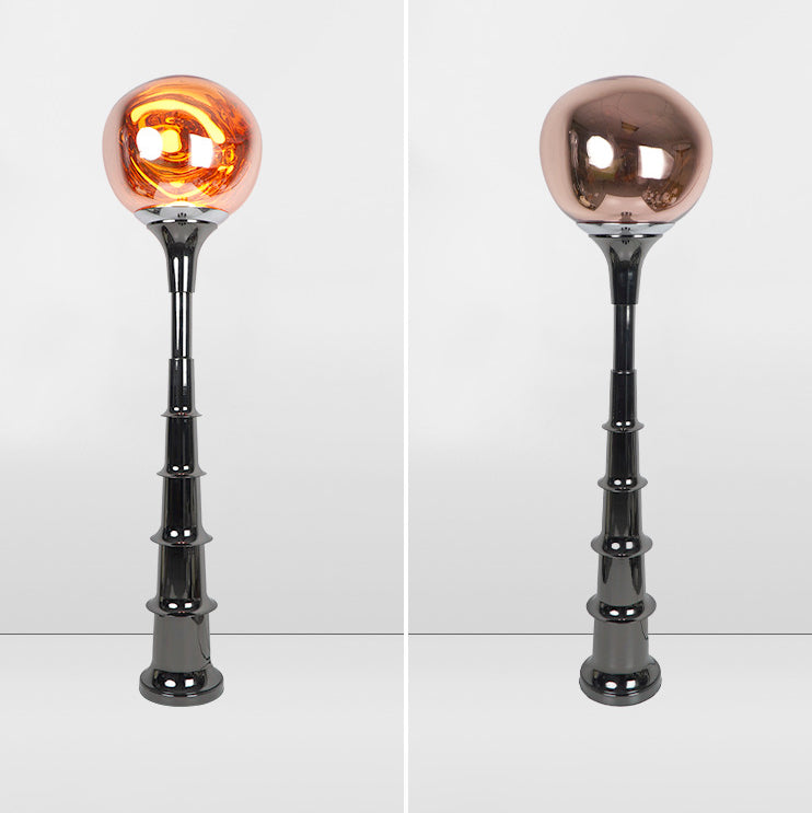 Contemporary Scandinavian Lava Orb PVC Acrylic LED Standing Floor Lamp For Living Room