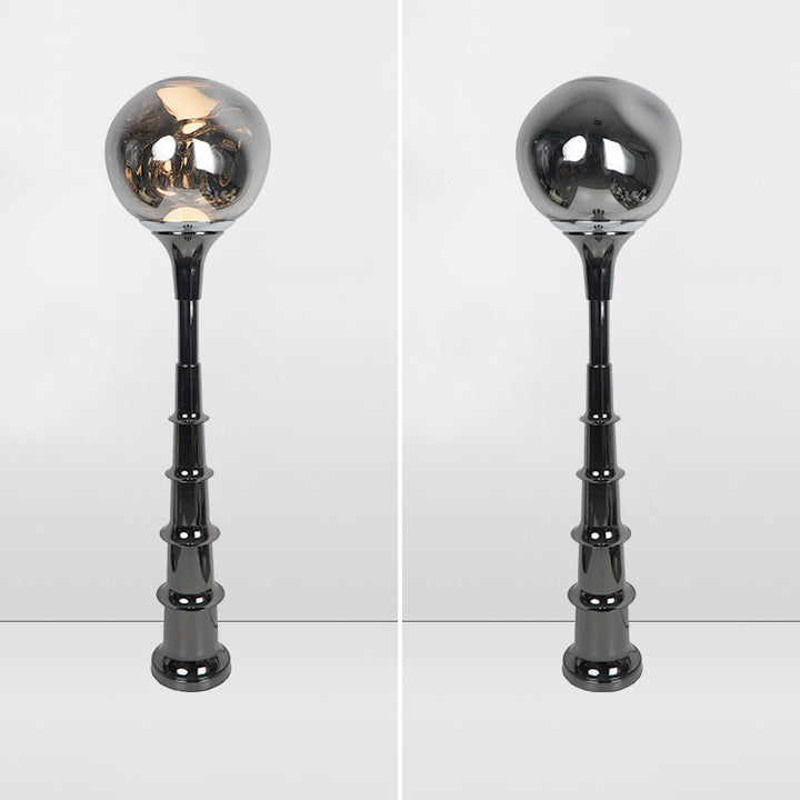 Contemporary Scandinavian Lava Orb PVC Acrylic LED Standing Floor Lamp For Living Room