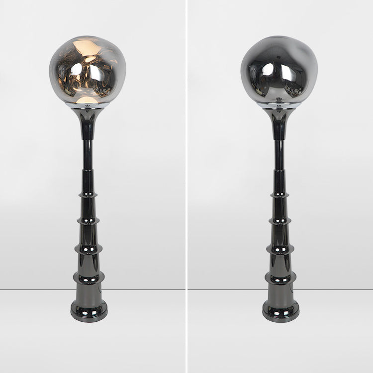 Contemporary Scandinavian Lava Orb PVC Acrylic LED Standing Floor Lamp For Living Room