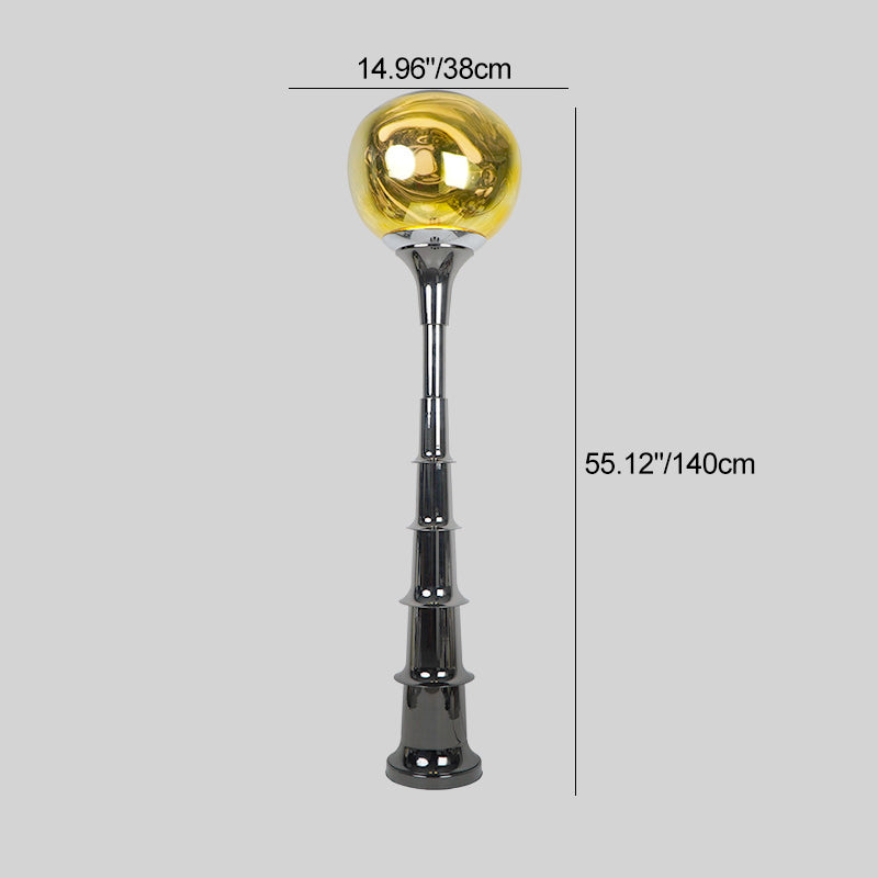 Contemporary Scandinavian Lava Orb PVC Acrylic LED Standing Floor Lamp For Living Room