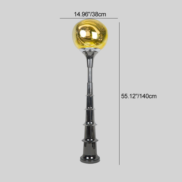 Contemporary Scandinavian Lava Orb PVC Acrylic LED Standing Floor Lamp For Living Room