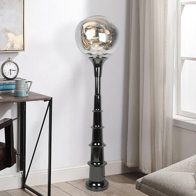 Contemporary Scandinavian Lava Orb PVC Acrylic LED Standing Floor Lamp For Living Room