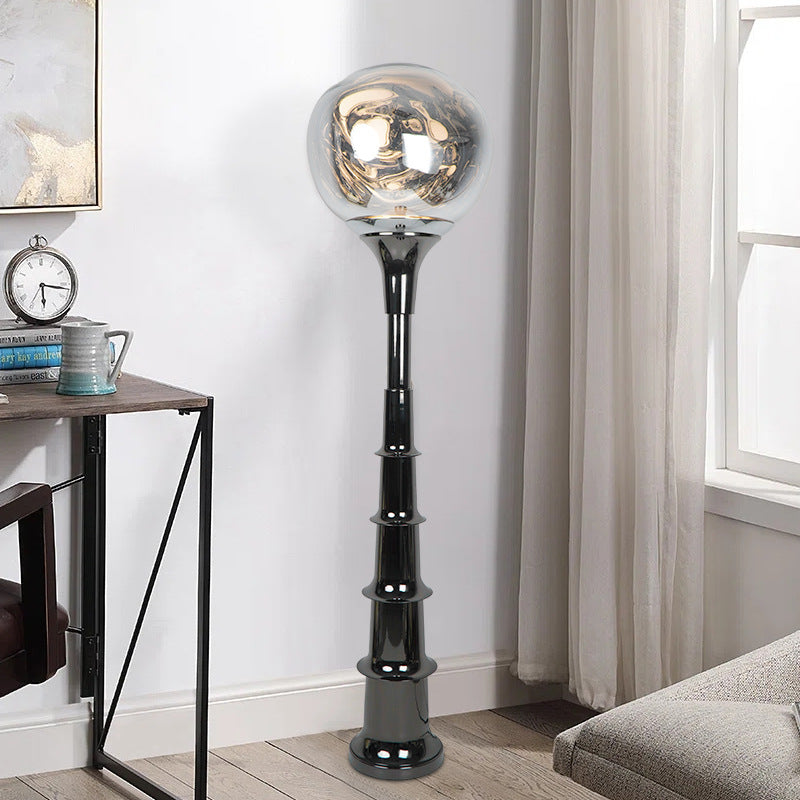 Contemporary Scandinavian Lava Orb PVC Acrylic LED Standing Floor Lamp For Living Room