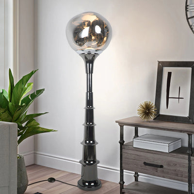 Contemporary Scandinavian Lava Orb PVC Acrylic LED Standing Floor Lamp For Living Room