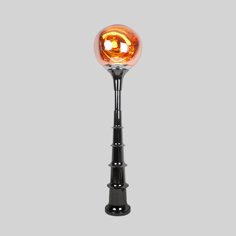 Contemporary Scandinavian Lava Orb PVC Acrylic LED Standing Floor Lamp For Living Room