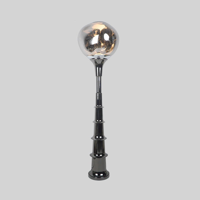 Contemporary Scandinavian Lava Orb PVC Acrylic LED Standing Floor Lamp For Living Room