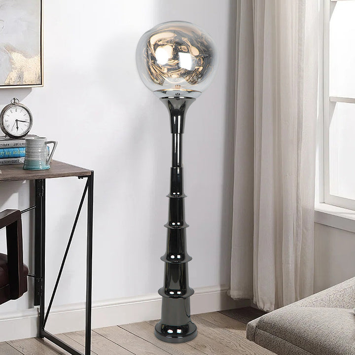 Contemporary Scandinavian Lava Orb PVC Acrylic LED Standing Floor Lamp For Living Room