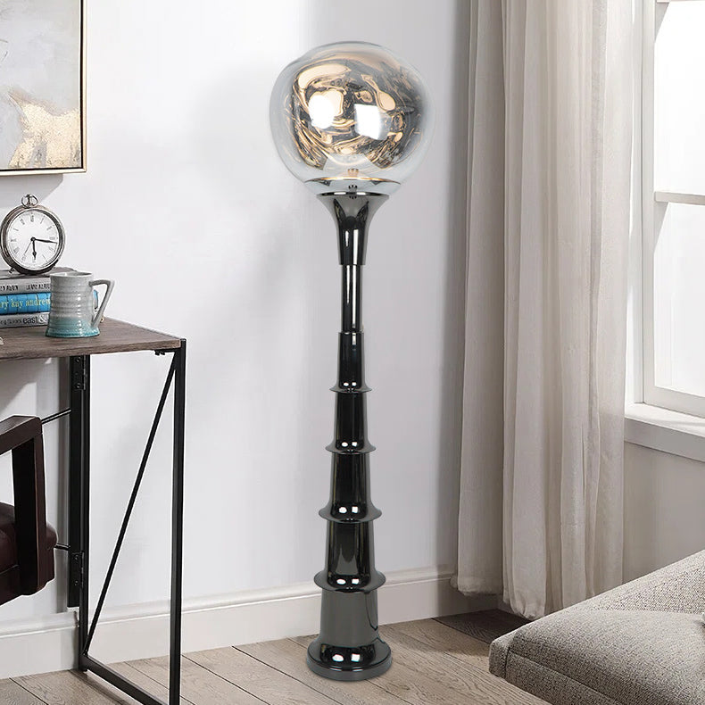 Contemporary Scandinavian Lava Orb PVC Acrylic LED Standing Floor Lamp For Living Room