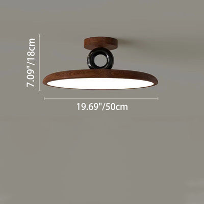 Contemporary Retro Dome Round Iron Acrylic LED Flush Mount Ceiling Light For Bedroom