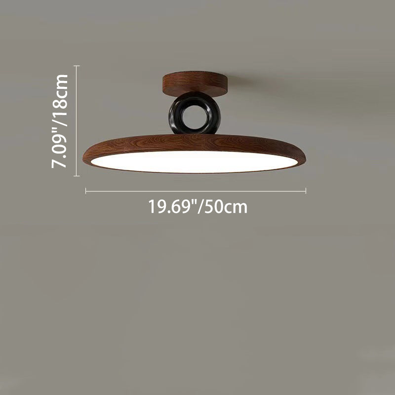 Contemporary Retro Dome Round Iron Acrylic LED Flush Mount Ceiling Light For Bedroom