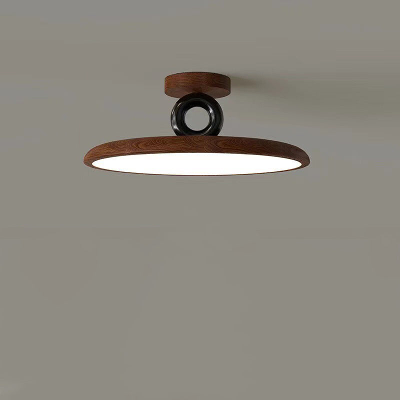 Contemporary Retro Dome Round Iron Acrylic LED Flush Mount Ceiling Light For Bedroom