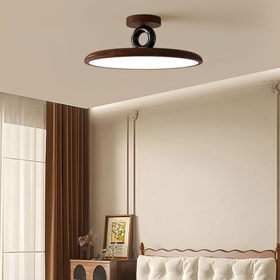 Contemporary Retro Dome Round Iron Acrylic LED Flush Mount Ceiling Light For Bedroom