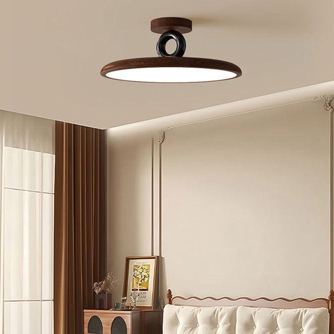 Contemporary Retro Dome Round Iron Acrylic LED Flush Mount Ceiling Light For Bedroom