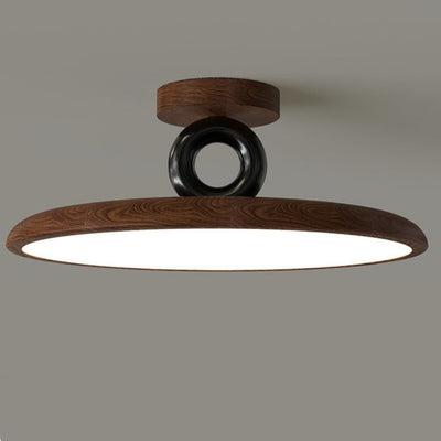 Contemporary Retro Dome Round Iron Acrylic LED Flush Mount Ceiling Light For Bedroom