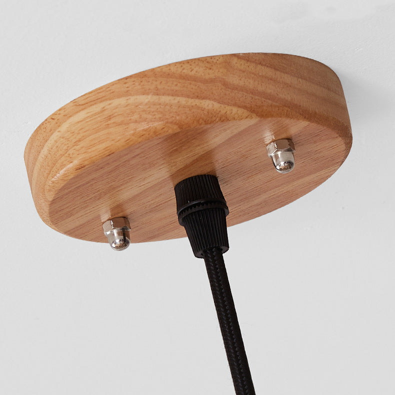 Traditionelle japanische Kuppel-Kürbis-Bassholz-Massivholz 1 - Licht Pendelleuchte für Esszimmer 