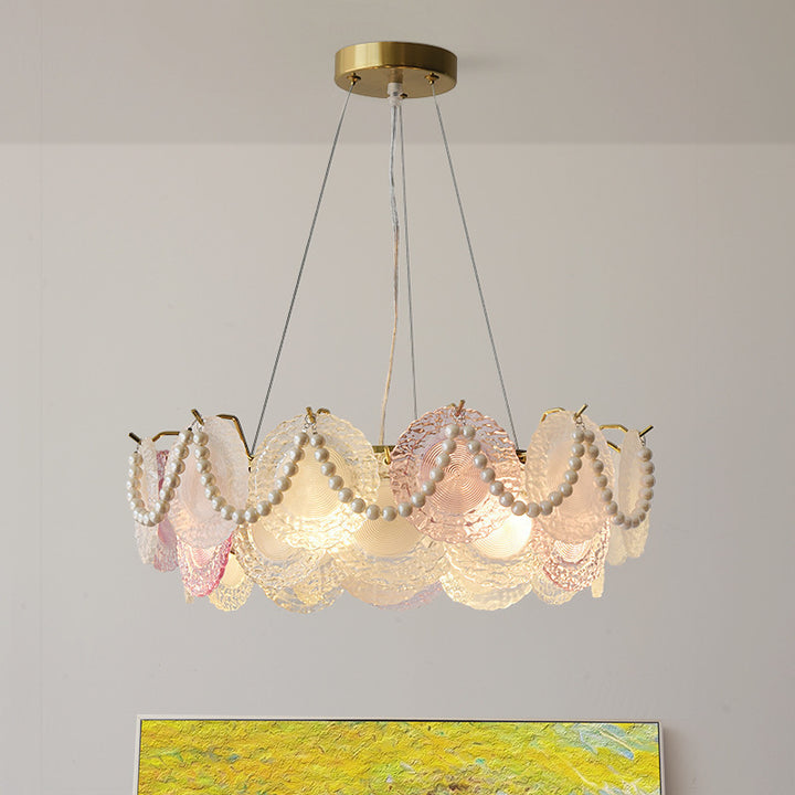 Traditioneller französischer Kuppel-Rund-Perlen-Eisen-Glas 6/8/10 - Licht-Kronleuchter für das Wohnzimmer 