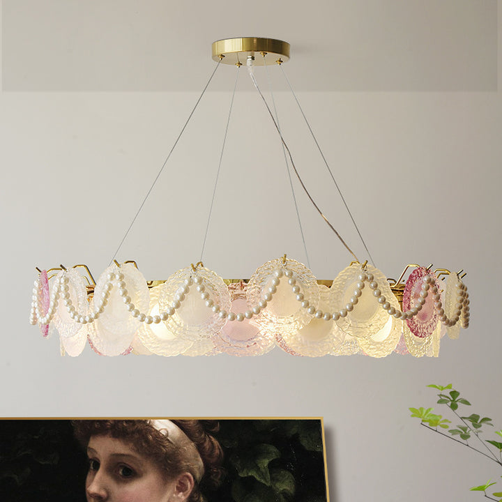 Traditioneller französischer Kuppel-Rund-Perlen-Eisen-Glas 6/8/10 - Licht-Kronleuchter für das Wohnzimmer 