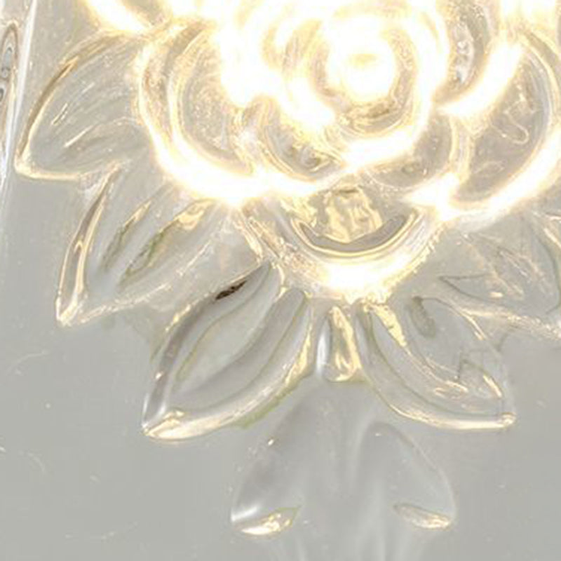 Traditional French Dome Transparent Walnut Glass Copper 1 - Light Semi-Flush Mount Ceiling Light For Hallways