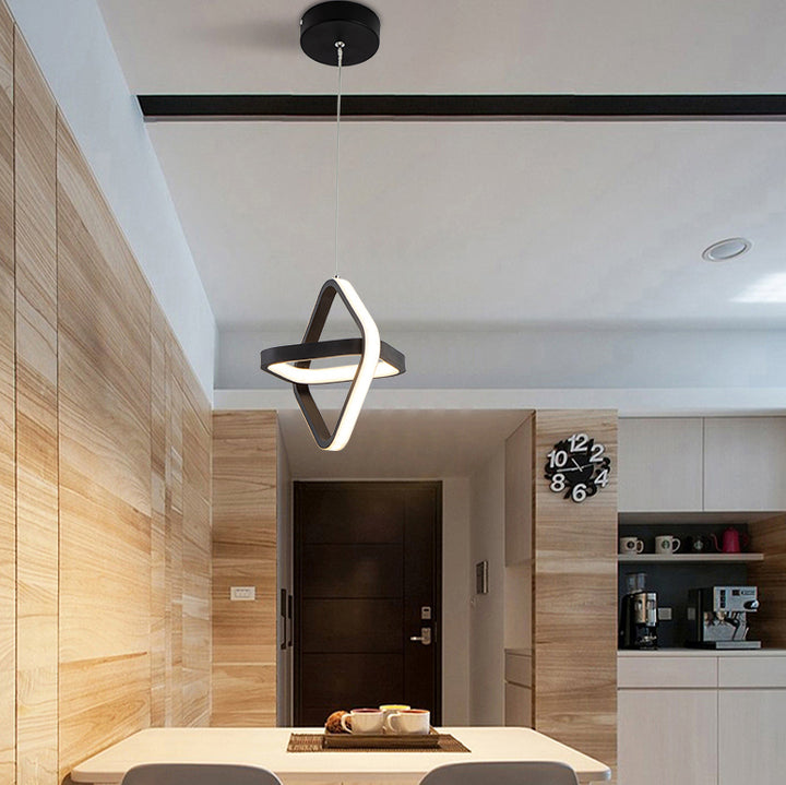 Modern Simplicity Dome Round Square Acrylic Iron LED Pendant Light For Dining Room