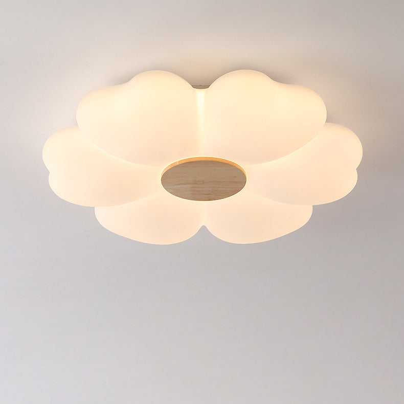 Zeitgenössische Nordische Blumen Eisen Acryl LED Deckenleuchte für das Schlafzimmer 