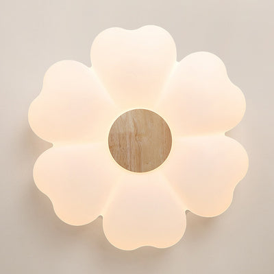 Contemporary Nordic Flower Iron Acrylic LED Flush Mount Ceiling Light For Bedroom