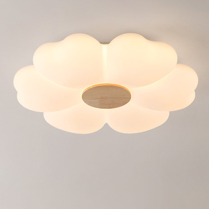 Contemporary Nordic Flower Iron Acrylic LED Flush Mount Ceiling Light For Bedroom