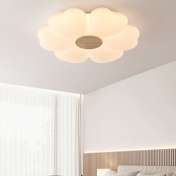 Zeitgenössische Nordische Blumen Eisen Acryl LED Deckenleuchte für das Schlafzimmer 