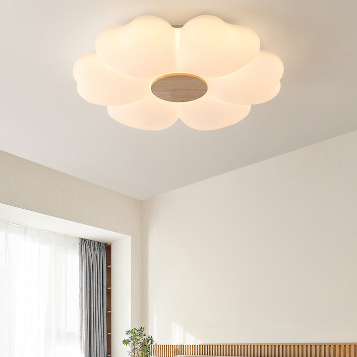 Zeitgenössische Nordische Blumen Eisen Acryl LED Deckenleuchte für das Schlafzimmer 