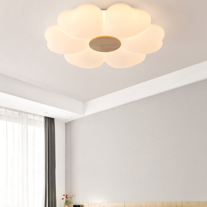 Zeitgenössische Nordische Blumen Eisen Acryl LED Deckenleuchte für das Schlafzimmer 