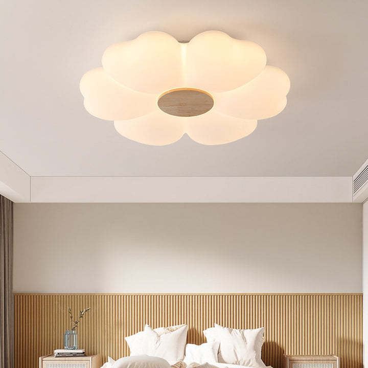 Zeitgenössische Nordische Blumen Eisen Acryl LED Deckenleuchte für das Schlafzimmer 