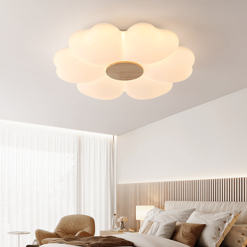 Zeitgenössische Nordische Blumen Eisen Acryl LED Deckenleuchte für das Schlafzimmer 