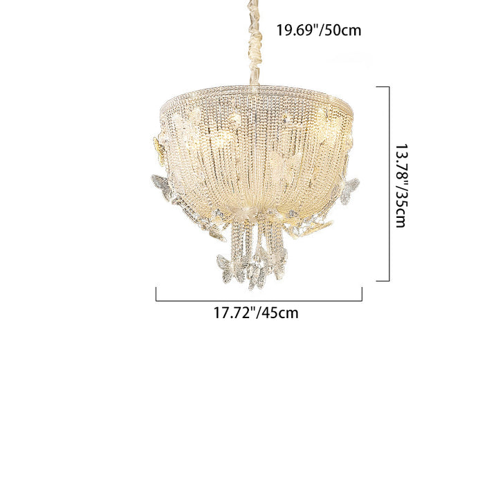 Modern Luxury Semicircle Butterflies Crystal Glass Hardware 4/6 - Light Chandelier For Dining Room