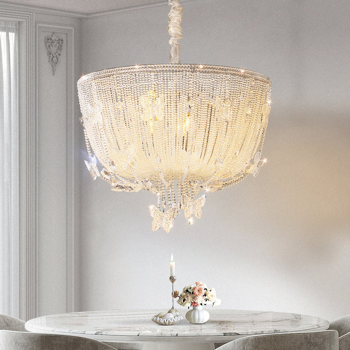 Modern Luxury Semicircle Butterflies Crystal Glass Hardware 4/6 - Light Chandelier For Dining Room