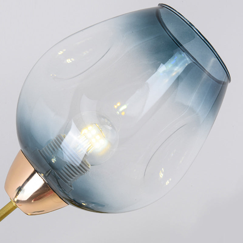 Plafonnier semi-encastré contemporain scandinave avec abat-jour en verre en forme de dôme et fer 1 lumière pour couloirs 