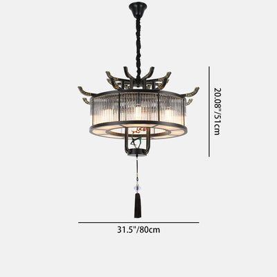 Zeitgenössischer nordischer DomePlanet runder Glas-Eisen 7/13 - Licht Kronleuchter für das Wohnzimmer 